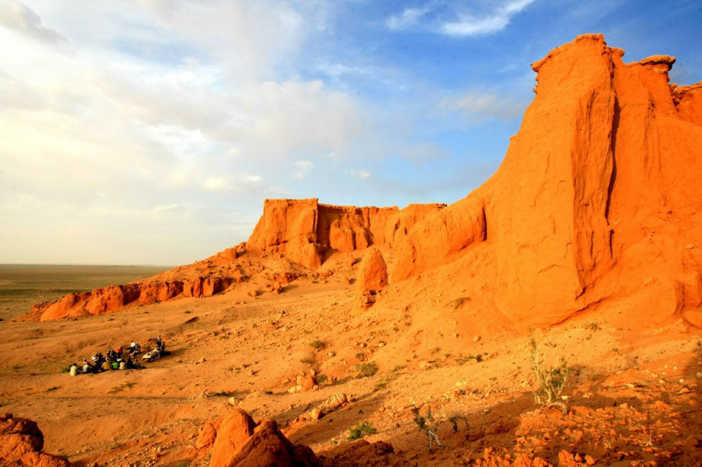 The Flaming Cliffs, discovered by Dr. Roy Chapman Andrews in 1923.