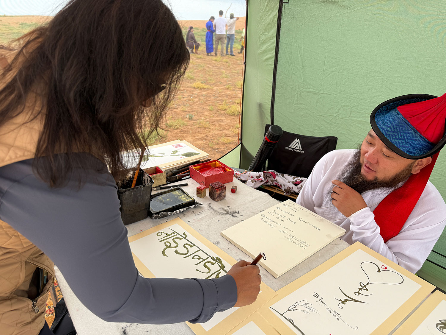 Calligraphy at Three Camel Lodge